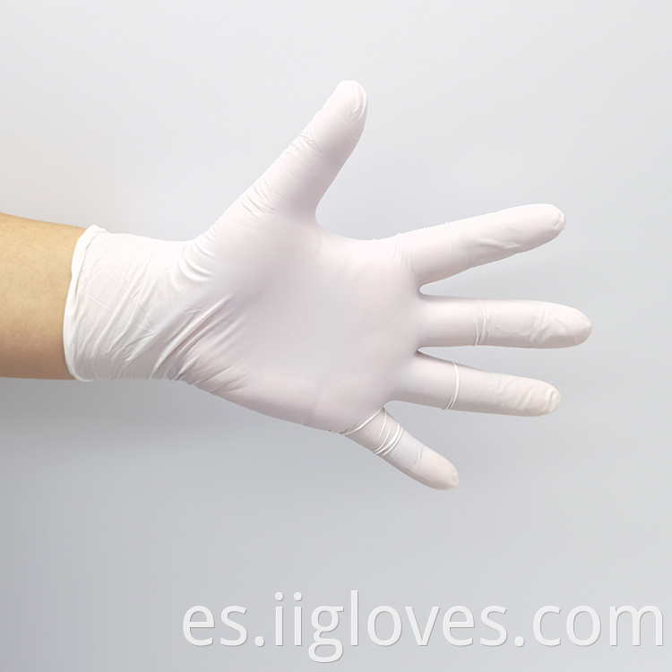 Seguridad doméstica Protección de trabajo blanco Color blanco Guantes de nitrilo de alta calidad Guantes de nitrilo blanco